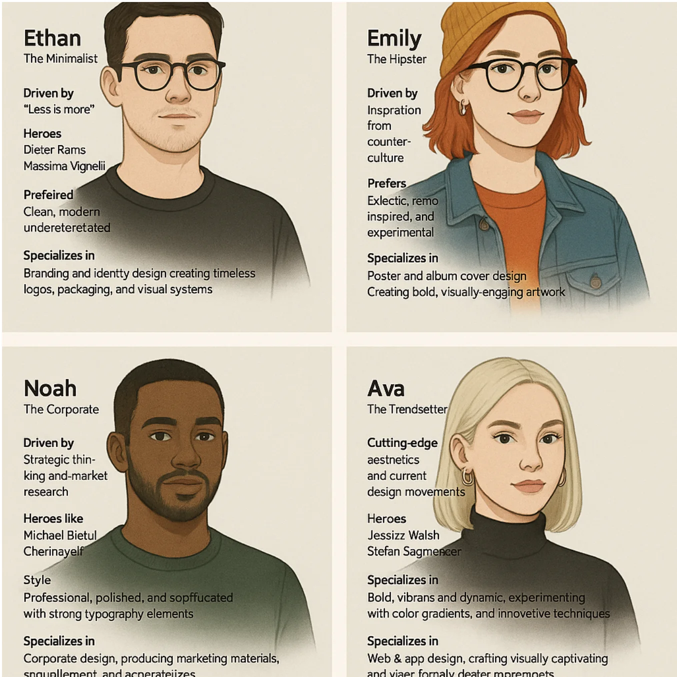 Designer Persona Illustrations