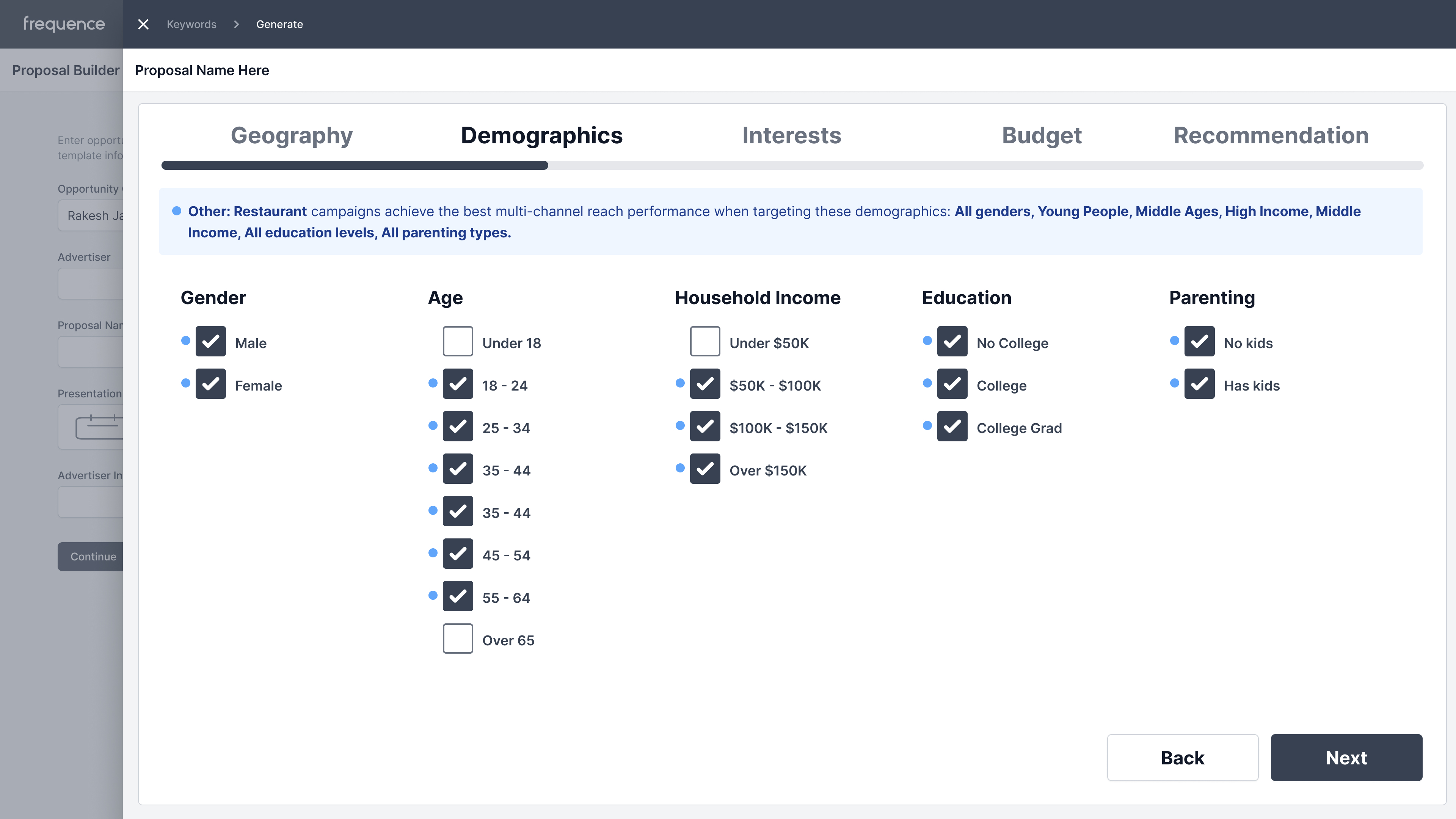 Demographic targeting